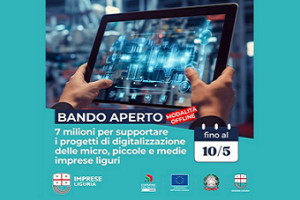 Regione Liguria - bando a sostegno della digitalizzazione delle imprese - apertura 3 maggio 2024 (off line 16 aprile)