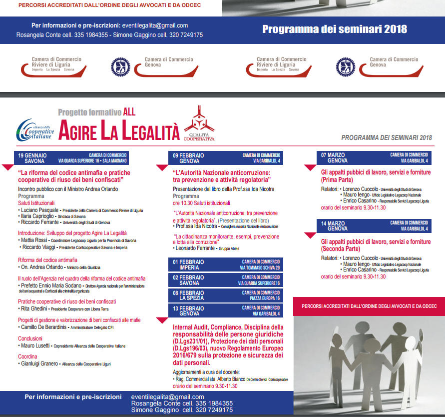 AGIRE LA LEGALITA' SEMINARI 2018
