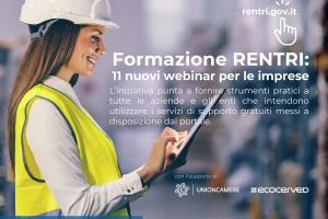 Donna con casco protezione lavoro , formazione Rentri