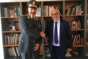 foto Marco Casarino e Comandante provinciale della Guardia di Finanza, Col. t.ISSMI Massimiliano Re visita ufficiale