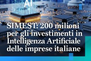 Nuova misura “Investimenti IA" DI SIMEST - Domande dal 21 settembre 2026