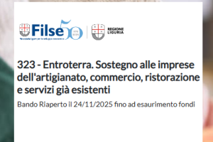 Regione Liguria - Entroterra. Sostegno alle imprese dell'artigianato, commercio, ristorazione e servizi già esistenti