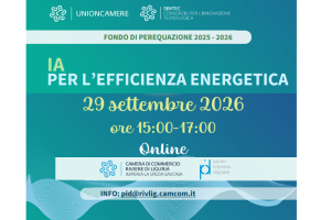 Save the date 29 SETTEMBRE 2026 - WEBINAR ONLINE GRATUITO "IA per l'efficienza energetica"
